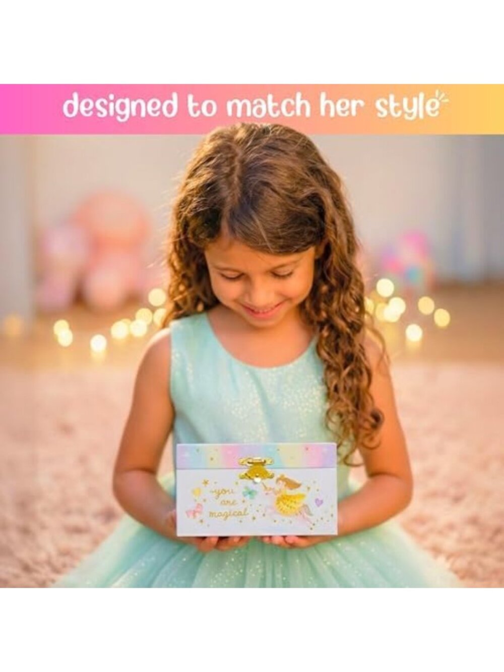 Musical Princess Jewelry Box for Girls - Enchanting Gift with Twinkling Lights - Picture 6 of 6